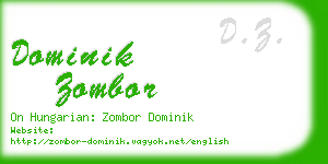 dominik zombor business card